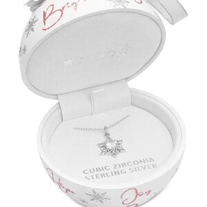 Giani Bernini Ornament Box with Cubic Zirconia Snowflake 18"  Necklace Silver